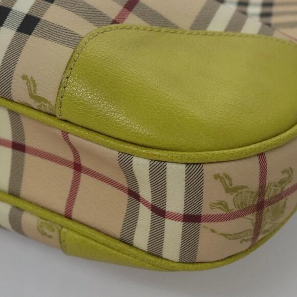 BURBERRY Nova Check Shoulder Bag PVC Leather Beige Auth BD897 - Picture 4 of 16